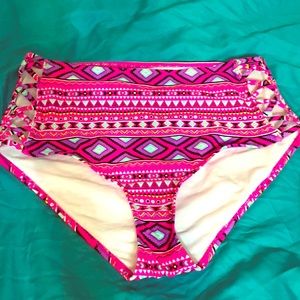 Tribal cutout high waist swim bottoms NWOT